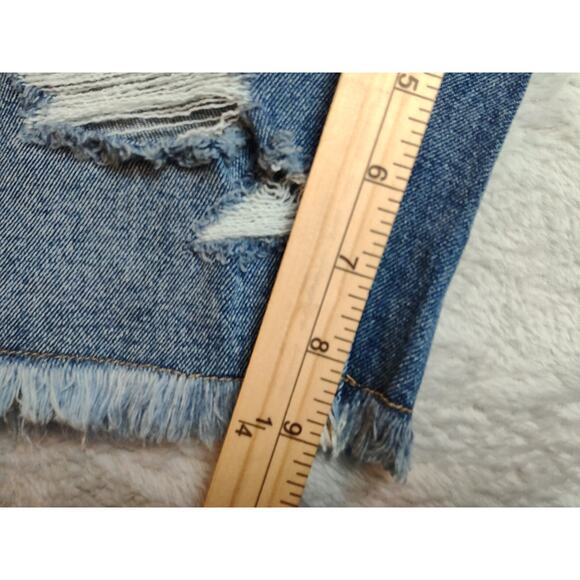 Style and Co Bermuda Shorts Womens Size 4 Blue Stretch Denim Distressed - Picture 16 of 16